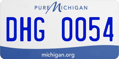 MI license plate DHG0054