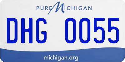 MI license plate DHG0055