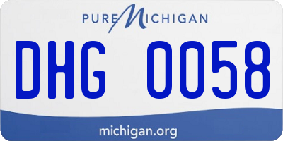 MI license plate DHG0058