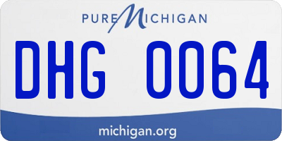 MI license plate DHG0064