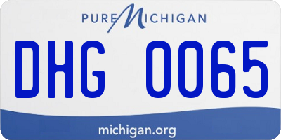 MI license plate DHG0065