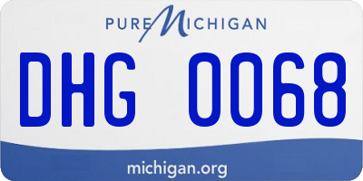 MI license plate DHG0068
