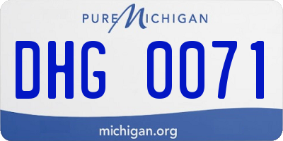 MI license plate DHG0071