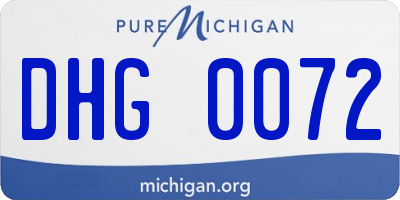 MI license plate DHG0072