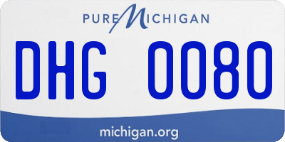 MI license plate DHG0080