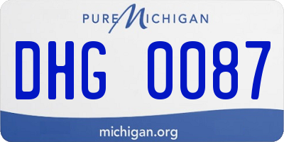 MI license plate DHG0087
