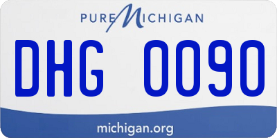 MI license plate DHG0090