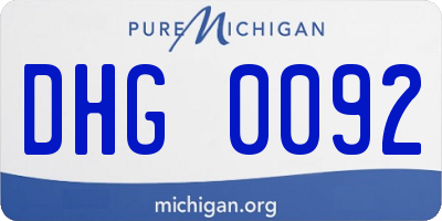 MI license plate DHG0092