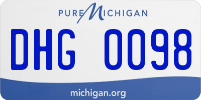 MI license plate DHG0098