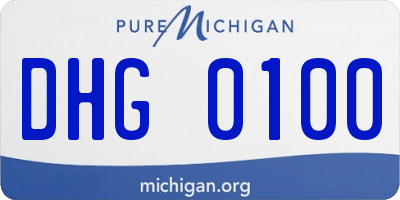 MI license plate DHG0100