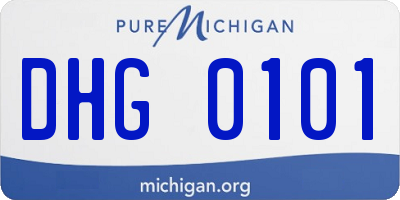MI license plate DHG0101