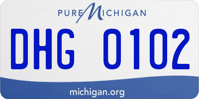 MI license plate DHG0102