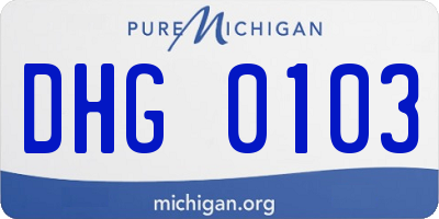 MI license plate DHG0103
