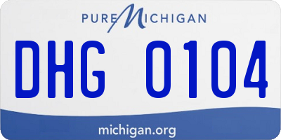 MI license plate DHG0104