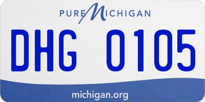 MI license plate DHG0105