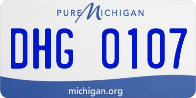 MI license plate DHG0107