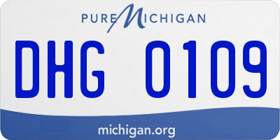 MI license plate DHG0109