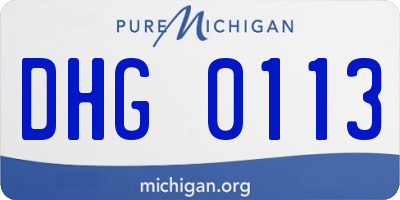 MI license plate DHG0113