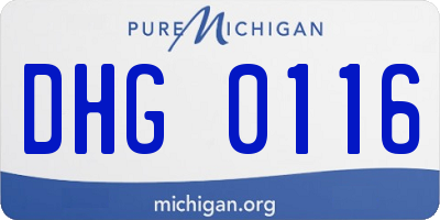 MI license plate DHG0116