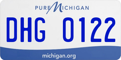 MI license plate DHG0122