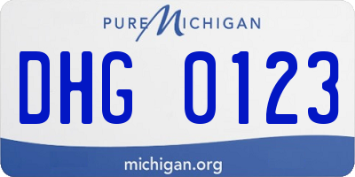 MI license plate DHG0123