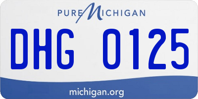 MI license plate DHG0125