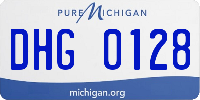 MI license plate DHG0128