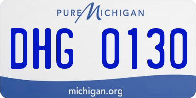 MI license plate DHG0130