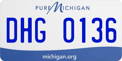 MI license plate DHG0136