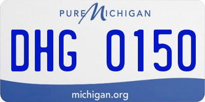 MI license plate DHG0150