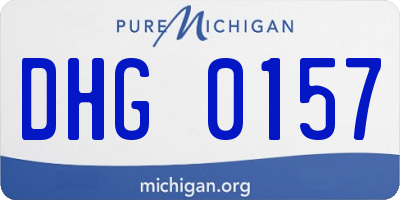 MI license plate DHG0157