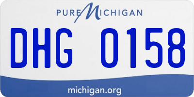 MI license plate DHG0158