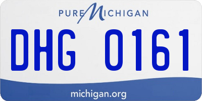 MI license plate DHG0161