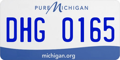MI license plate DHG0165