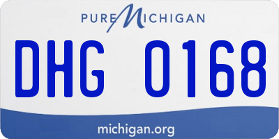 MI license plate DHG0168