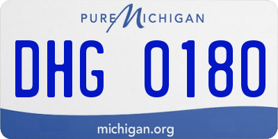 MI license plate DHG0180