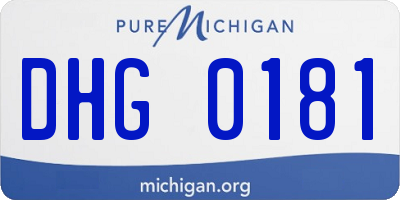 MI license plate DHG0181