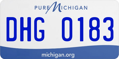 MI license plate DHG0183