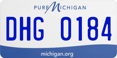 MI license plate DHG0184