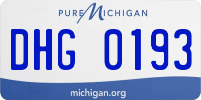 MI license plate DHG0193