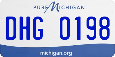 MI license plate DHG0198