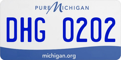 MI license plate DHG0202