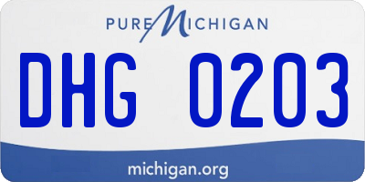 MI license plate DHG0203