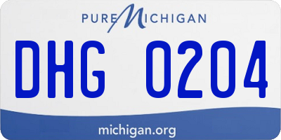 MI license plate DHG0204