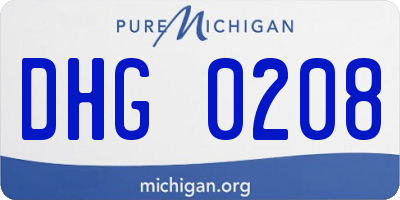 MI license plate DHG0208