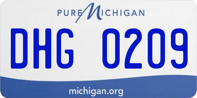 MI license plate DHG0209