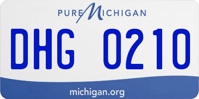 MI license plate DHG0210