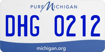 MI license plate DHG0212