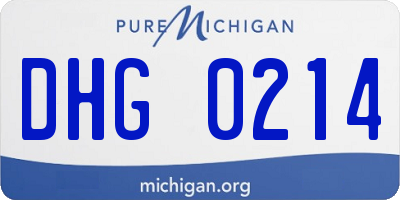 MI license plate DHG0214