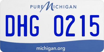MI license plate DHG0215